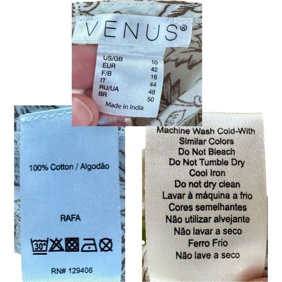 NWOT VENUS Camisole with Lime and Brown Accents Size 10 - Picture 10 of 10